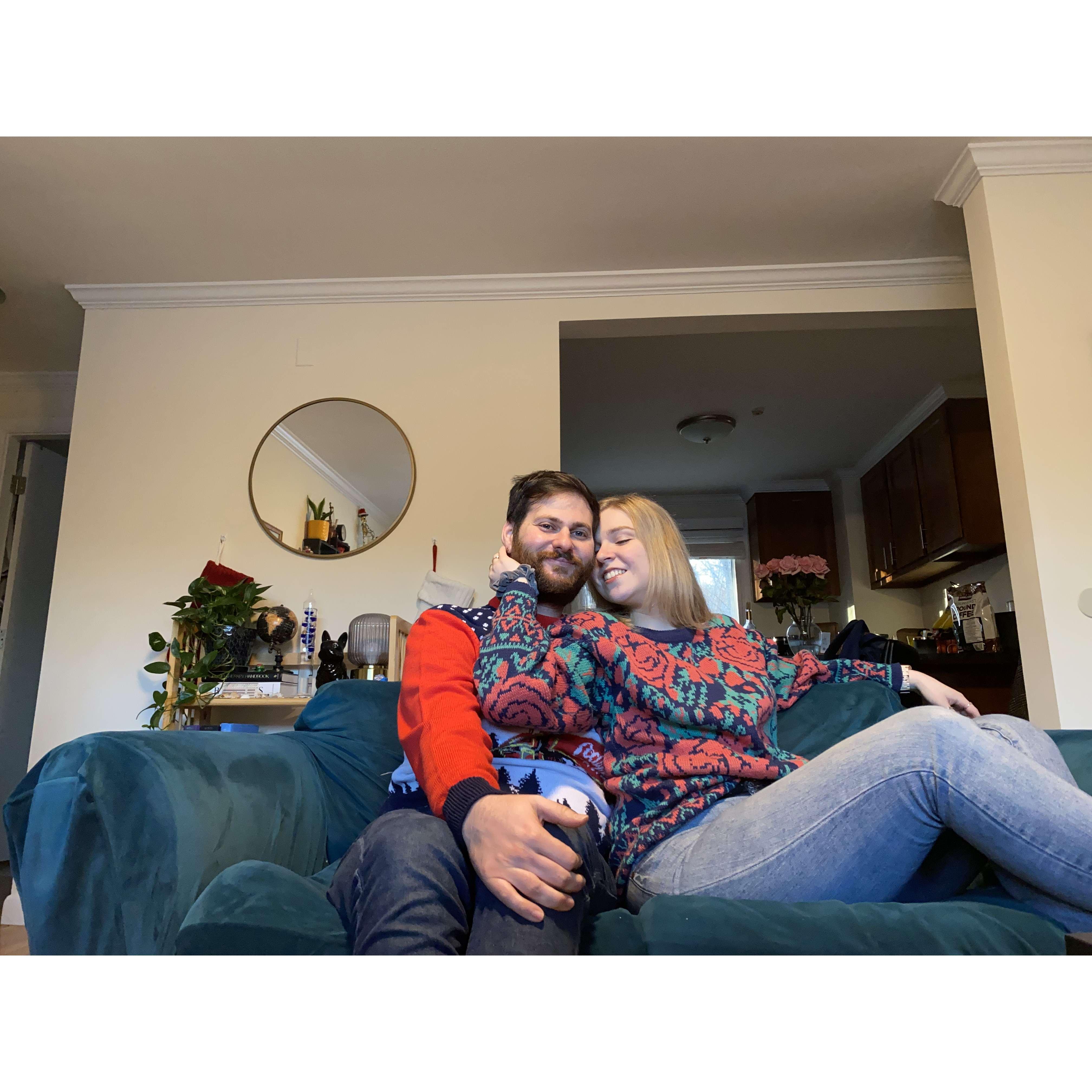 The set up we had to get this holiday card photo... 