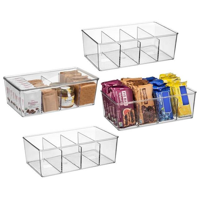 LifeSmart Stackable Storage Organizer Box with Handle | Storage Bin with 60  Adjustable Compartments | Small Case Plastic Containers with Dividers for