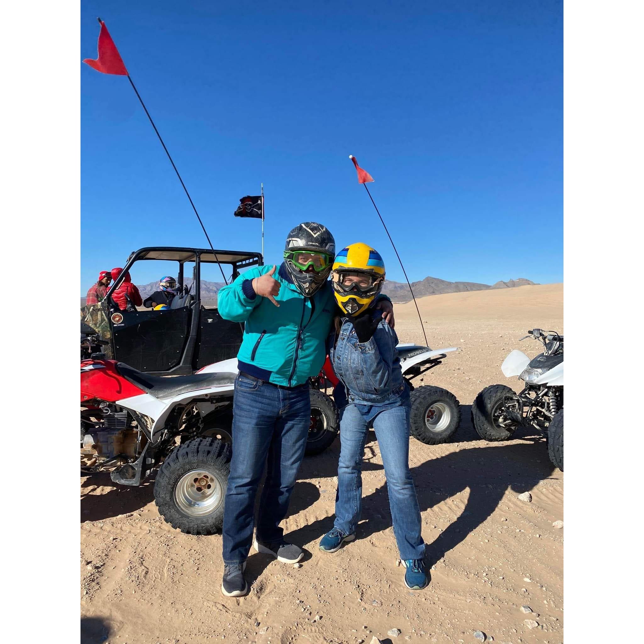 Touring the Sahara. Olivia got lost. Anthony found her. aaawwww