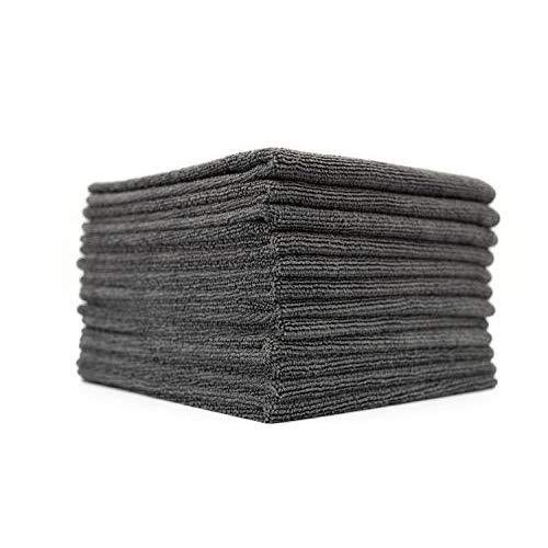 (12-Pack) 16 in. x 16 in. Commercial Grade All-Purpose Microfiber Highly Absorbent, LINT-Free, Streak-Free Cleaning Towels - THE RAG COMPANY (Grey)