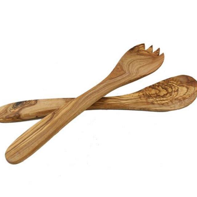 Montolivo Olive Wood Salad Server Set, 12 inch (French)