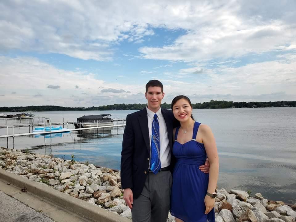 Photo taken at a friend's wedding just days before our engagement