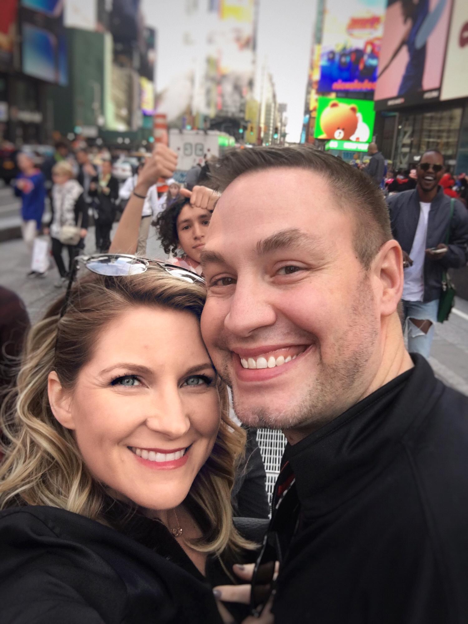 Times Square complete with photo bomber