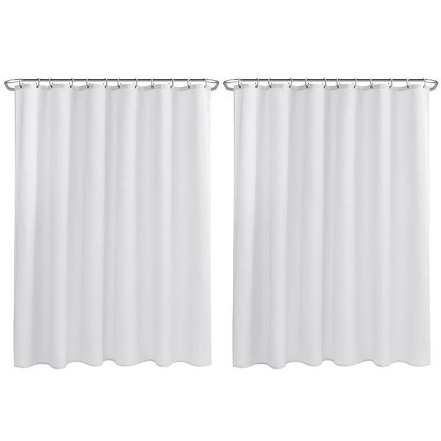 Nasitos Fabric Shower Curtain Liners 2 Pack - W72 x H72 - Washable & Water Resistant Lightweight Cloth Shower Liners for Bathroom, Soft Hotel Quality, Standard Size (White, 4 Magnets Included)