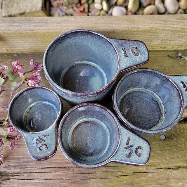 Measuring Cups, Ceramic Measuring Cups, Stacking Cups, Pottery Measuring Cups, Ready to Ship