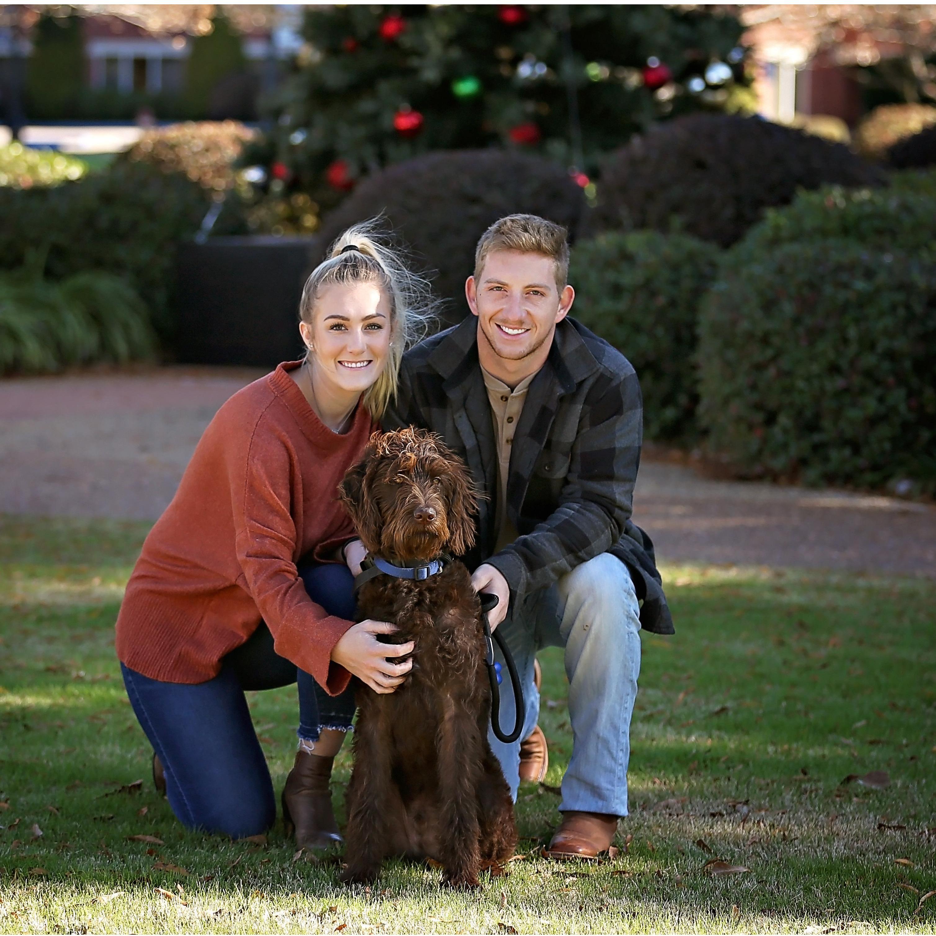 Drew and I's first Christmas with one of our dogs, Oakley.