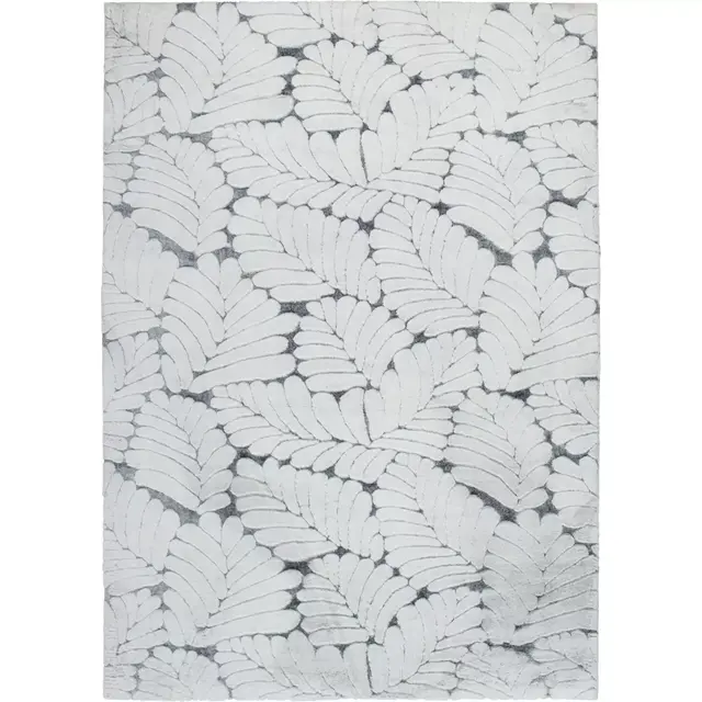 Tala 5' X 7' Powerloomed Faux Fur Rug in Ivory/Grey