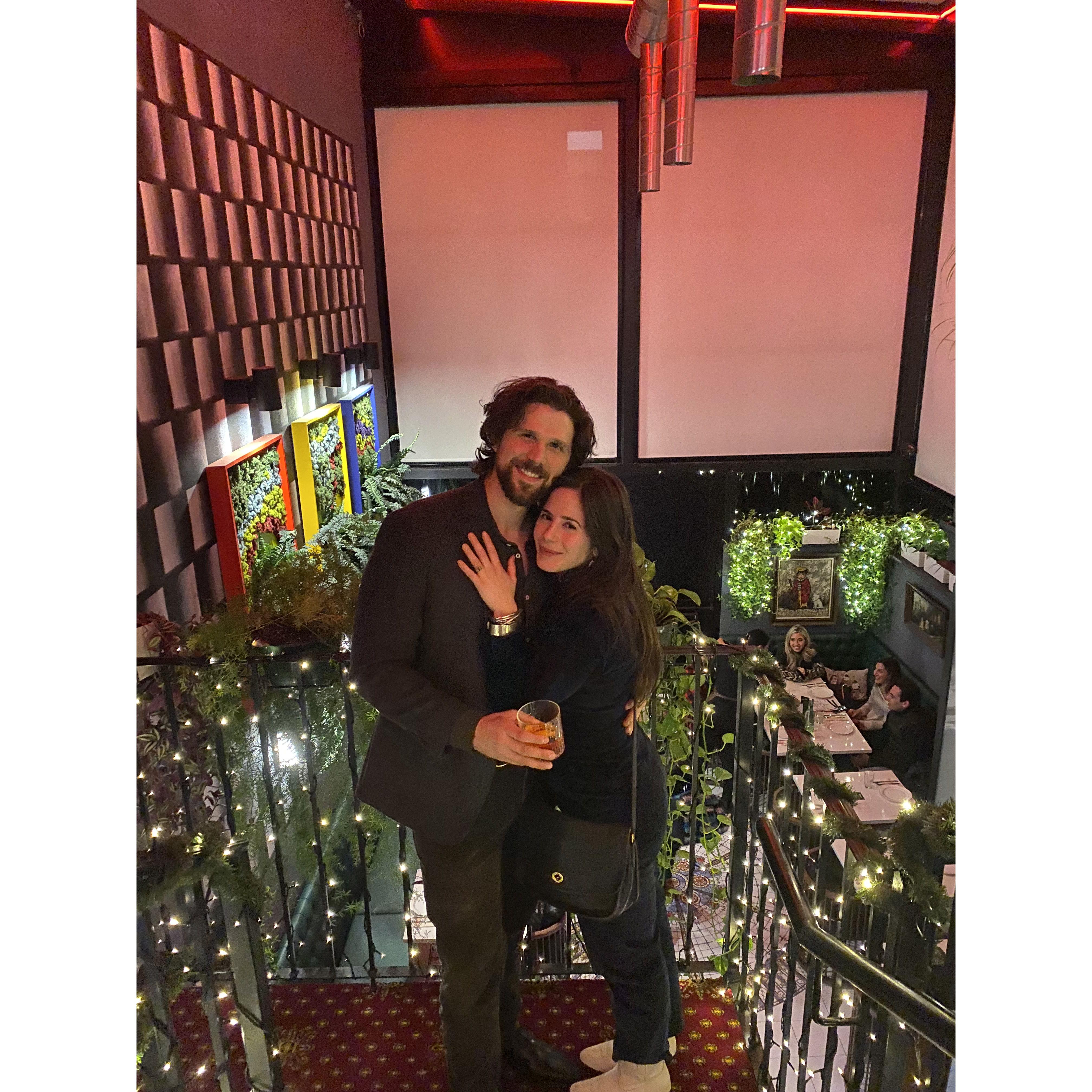 Our surprise engagement party hosted by our parents in Astoria!