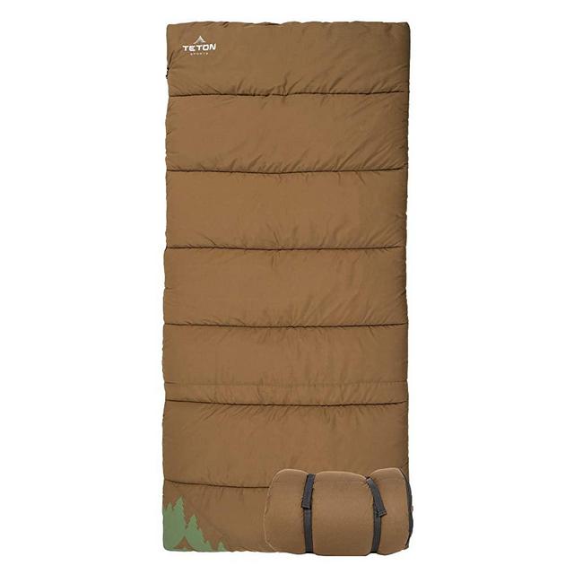 TETON Sports Evergreen Canvas Sleeping Bag; Warm and Comfortable Sleeping Bag Great for Camping or Hunting; Mild Weather Sleeping Bag Perfect for a Family Campout in the Backyard or the Great Outdoors