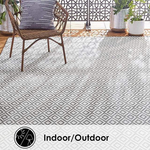Home Dynamix Tripoli Lydia Indoor/Outdoor Area Rug 7'10"x10'2", Modern Gray
