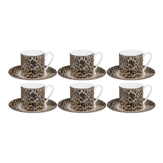 Roberto cavalli Jaguar Espresso Cups & Saucers - Set of 6