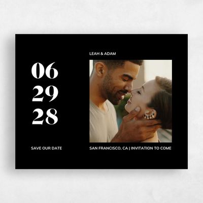 Black Wedding Save the Date - Everett Photo