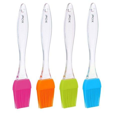 X-Chef Heat Resistant BBQ Brushes Basting Brush Silicone Pastry for Kitchen Grilling Camping Dishwasher Safe Set of 4