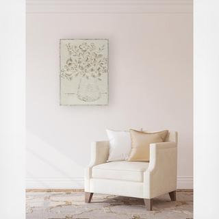 Embossed Wall Art with Flowers in Vase