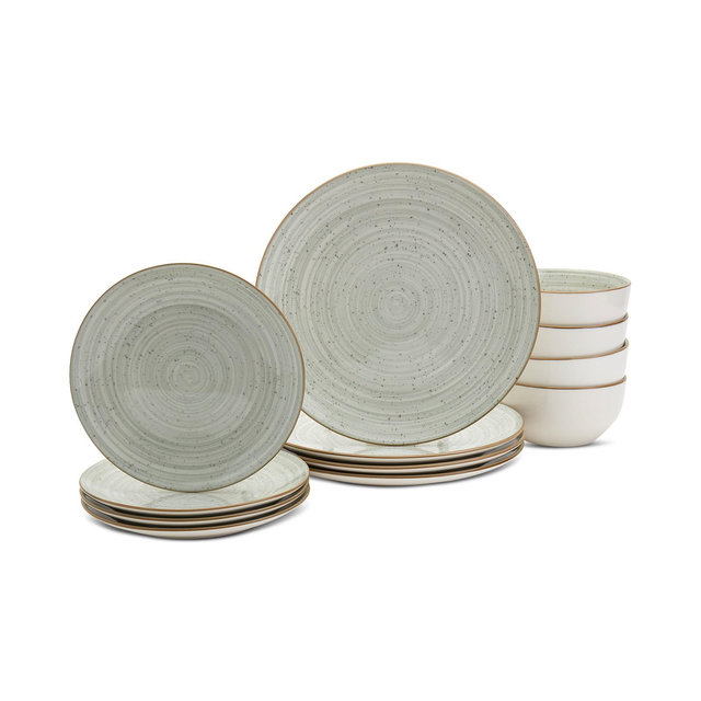 Haven Speckled Sage 12 Pc. Dinnerware Set, Service for 4, Exclusively at Macy's