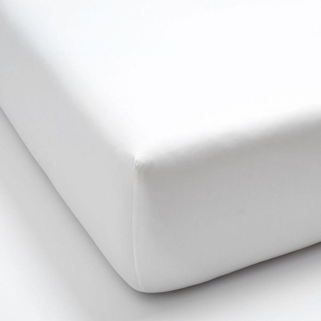 White TENCEL™ Fitted Sheet, Queen