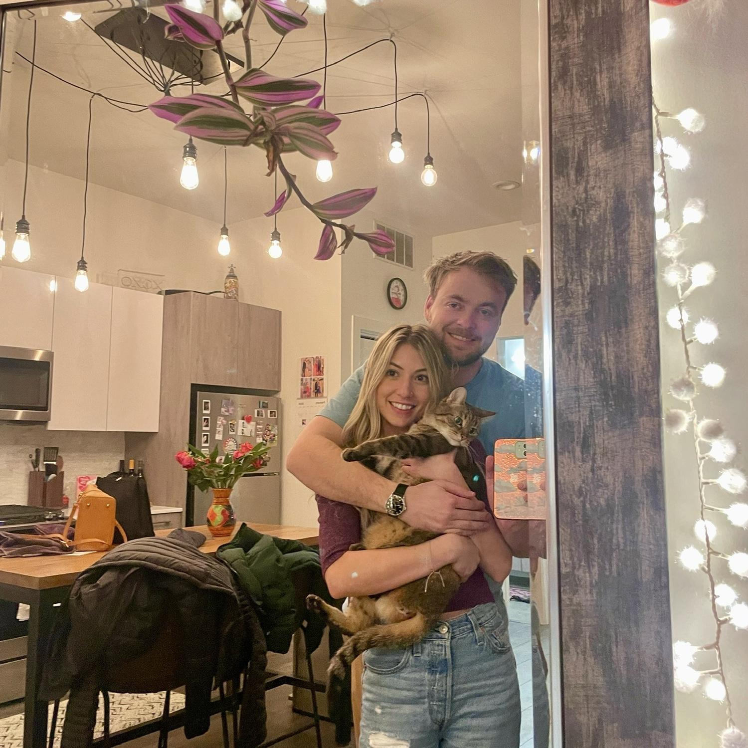 Lucy, David, and Jasper. One happy little family ♥︎