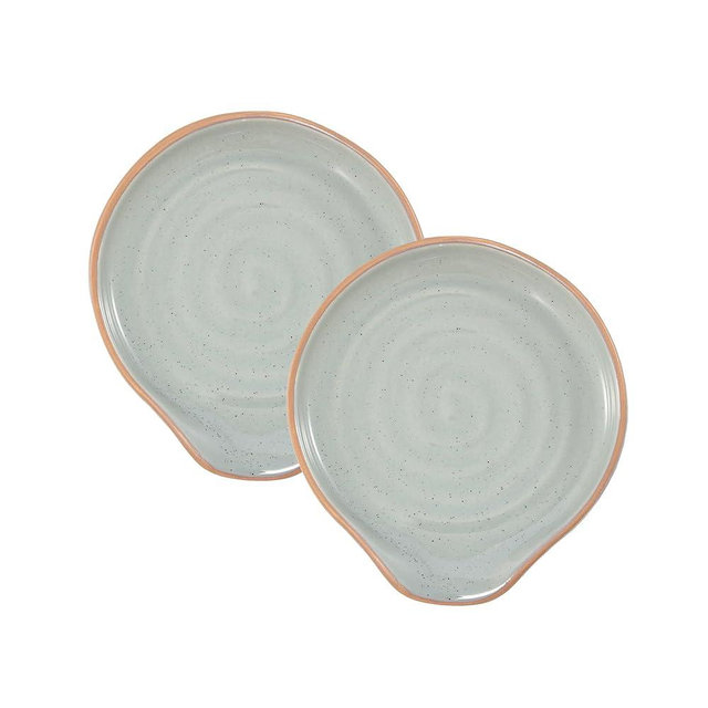 Bico Light Sage Green Spoon Rest Set, Set of 2, Microwave and Dishwasher Safe, for Kitchen Counter, Stove Top, Coffee Table