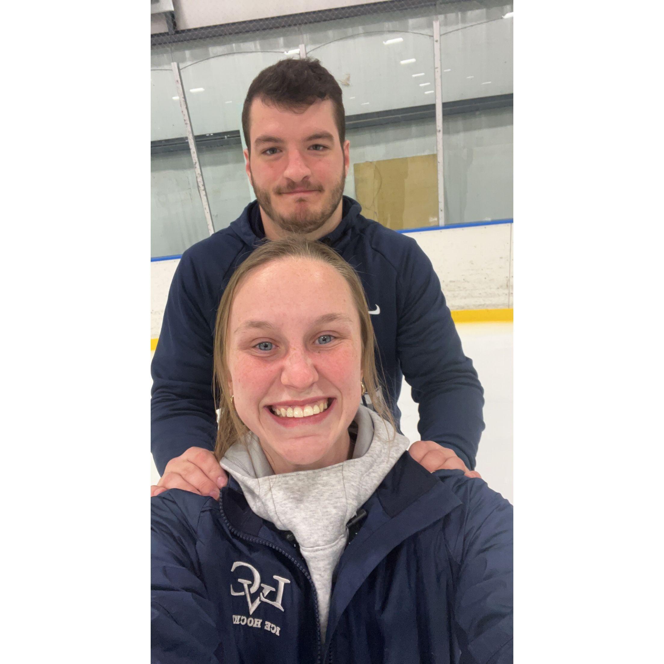 Took Cody ice skating. He picked it up pretty fast but it was not a pretty start.