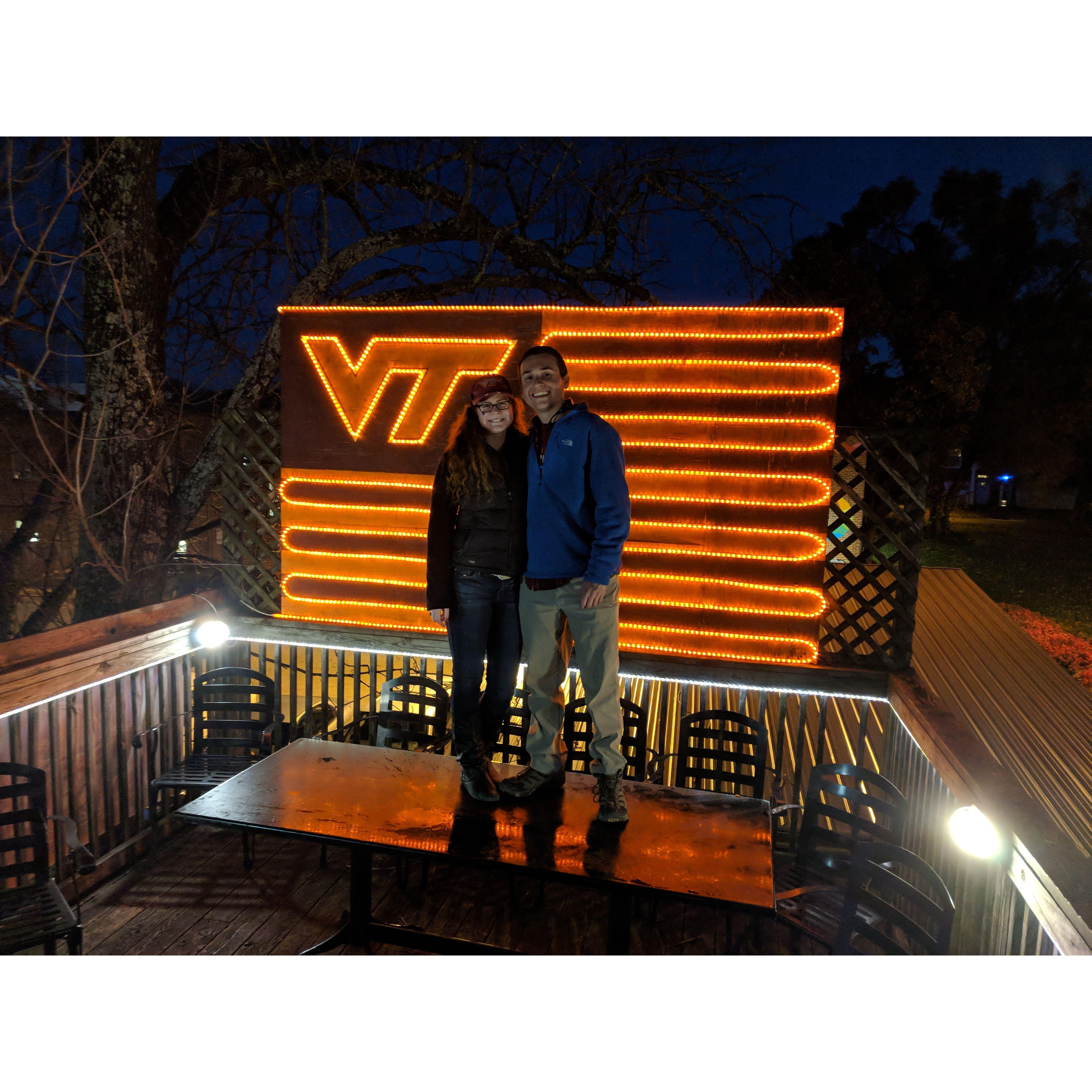 Quick trip to Blacksburg for a football game and a picture with the iconic TOTS flag! (November 2018)