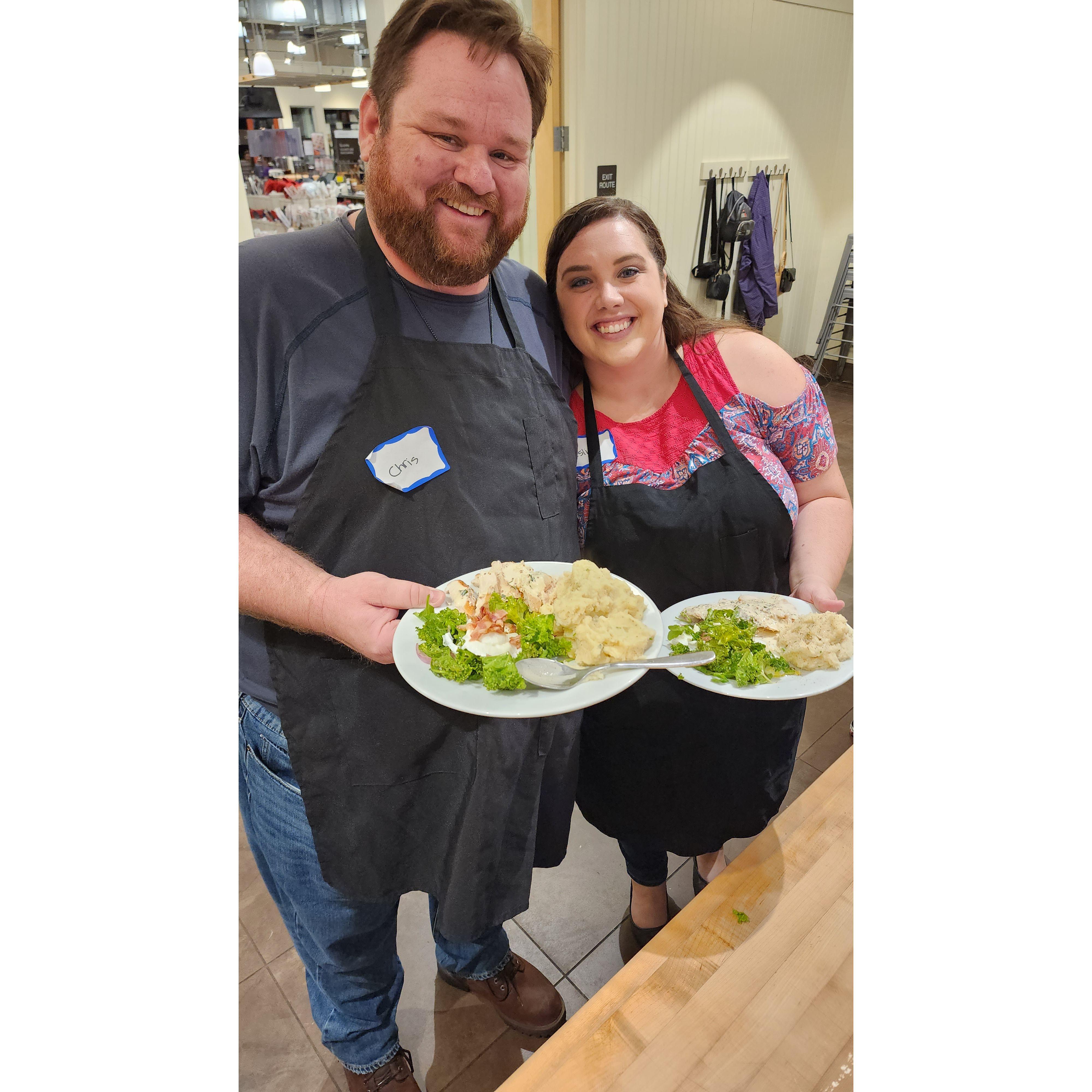 Our cooking class, where Chris ACTUALLY made food that was good!