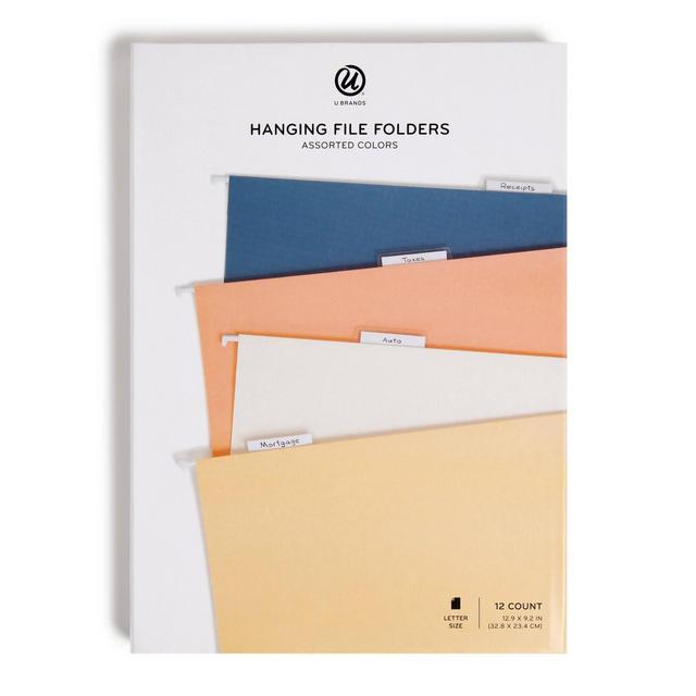 U Brands 12ct Hanging File Folders - Cottage Core