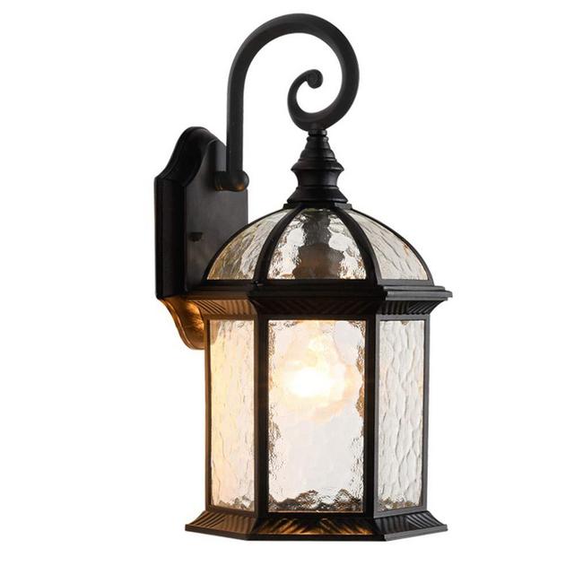 LONEDRUID Outdoor Wall Light Fixtures Black 15.35"H Exterior Wall Lantern Waterproof Sconce Porch Lights Wall Mount for House, UL Listed