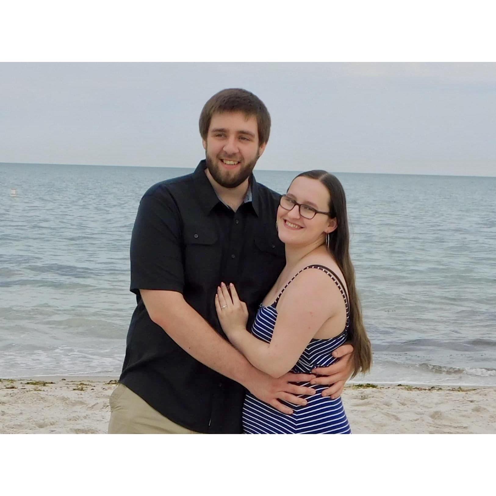 The day we got engaged on the beach