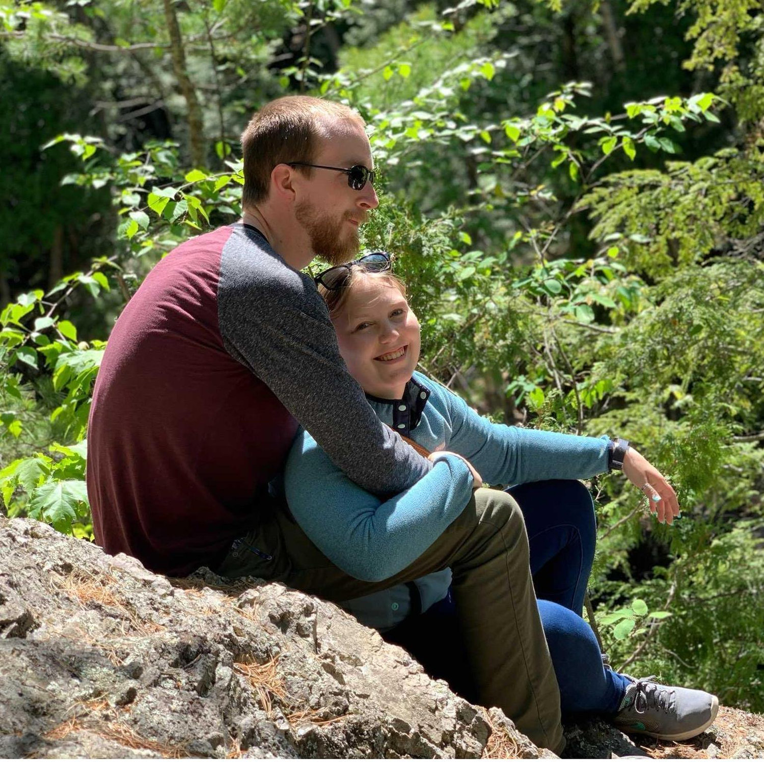 On a hike in the UP of Michigan while there for Dan's cousins wedding.