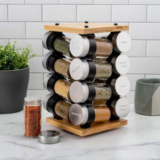 Blyth 16-Jar Carousel Filled Spice Rack