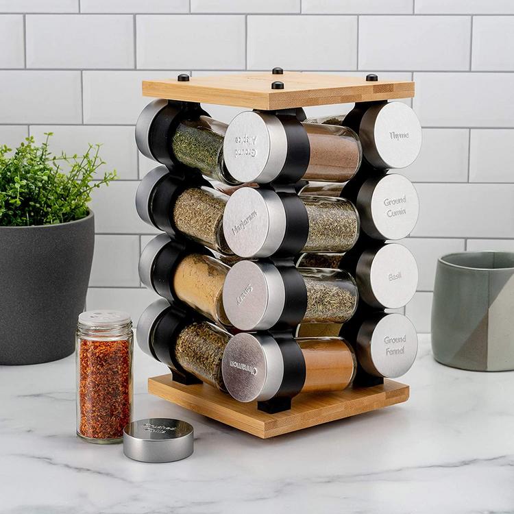 Cole Mason, Blyth 16-Jar Carousel Filled Spice Rack Zola