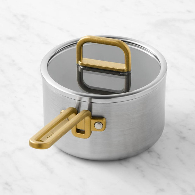 GreenPan™ Stanley Tucci™ Stainless-Steel Ceramic Nonstick Saucepan, 2-Qt.