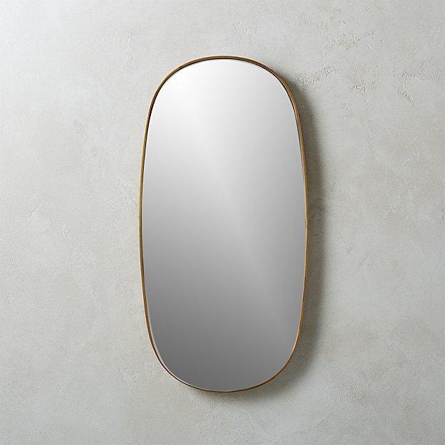 Rogue Small Oval Mirror Brass