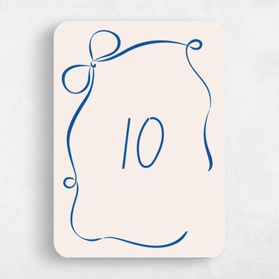 Blue Rounded Wedding Table Number - Cosette