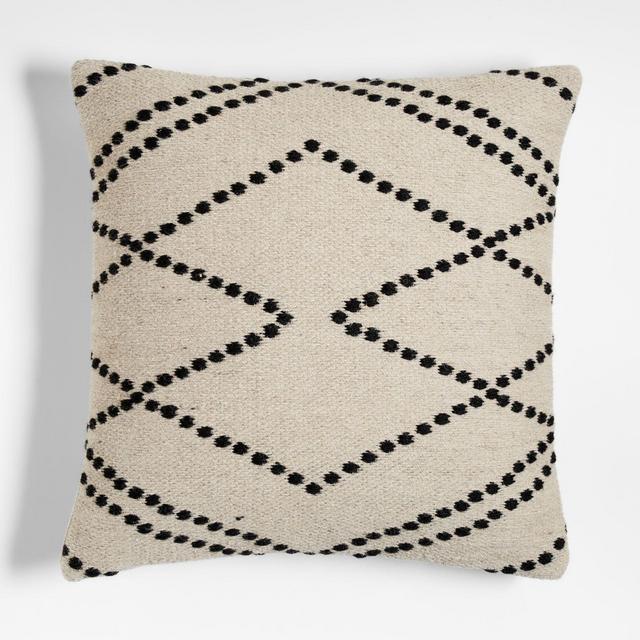 Byzan 23" Ivory Kilim Pillow with Feather-Down Insert