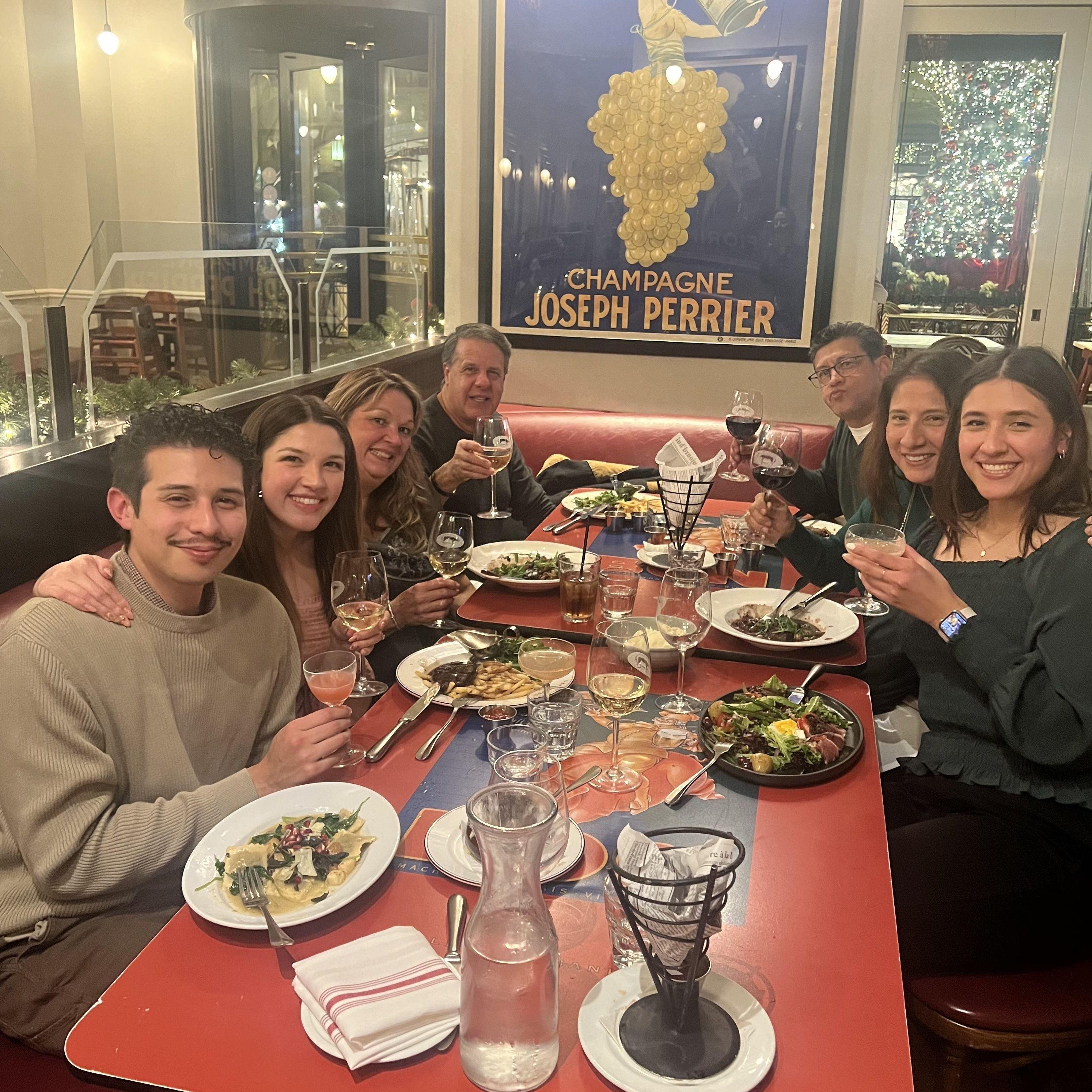 Dinner with the fam right after the proposal to celebrate!