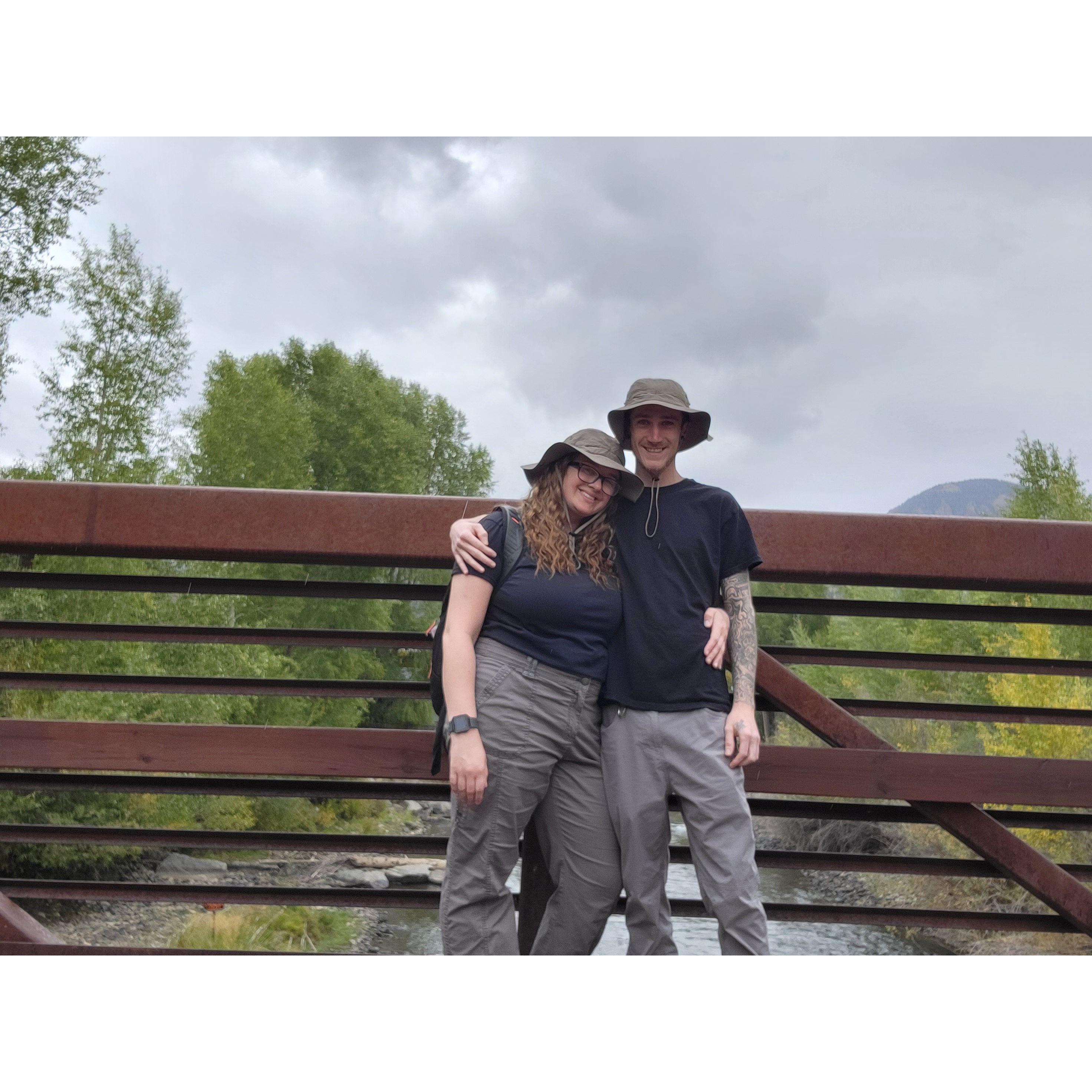 Stopped to take a picture on this bridge over some beautiful water while walking around the town we stayed in while on vacation with Jodie's family in Colorado.
