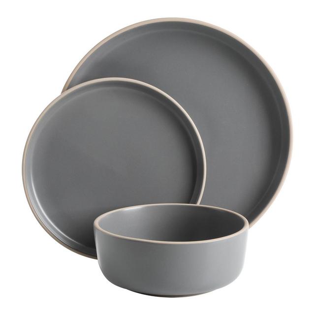 Gibson Home 18pc Zuma Dinnerware Set - Gray