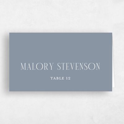 Dusty Blue Wedding Place Card - Cole
