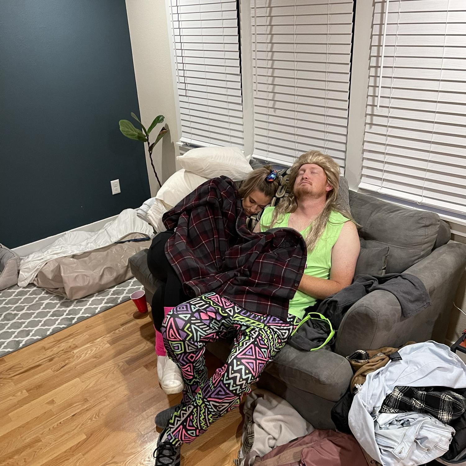 10/30/2021, Tacoma, Washington: Then taking over their couch.