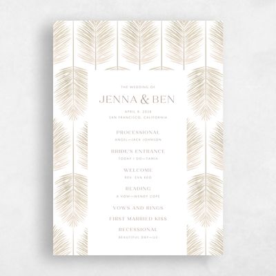 Rich Taupe, Beige Wedding Program - Curacao