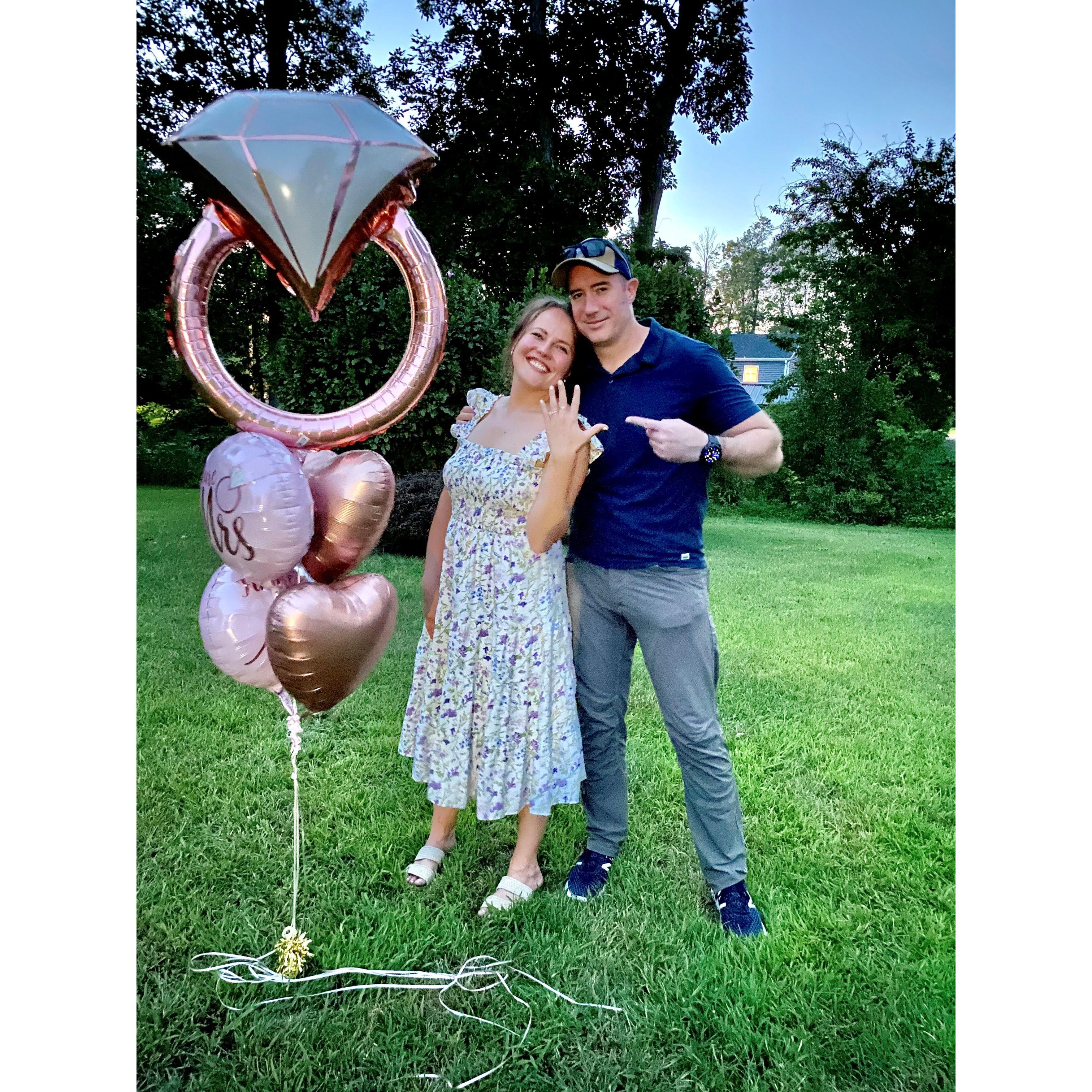 Celebrating our engagement with our family, September 2023