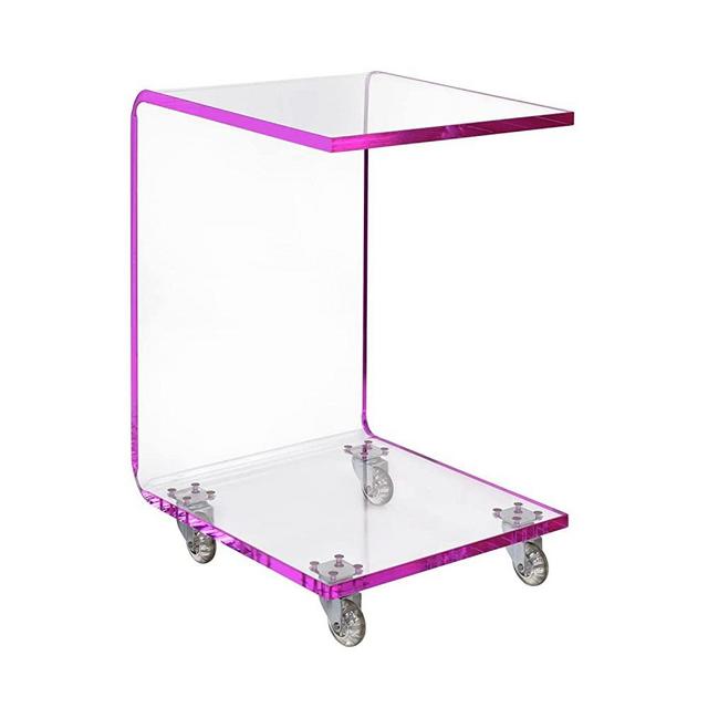Picket House Peek Acrylic Snack Table in Pink