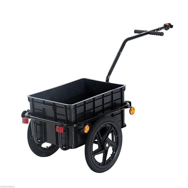 Aosom Double Wheel Internal Frame Enclosed Bicycle Cargo Trailer - Black