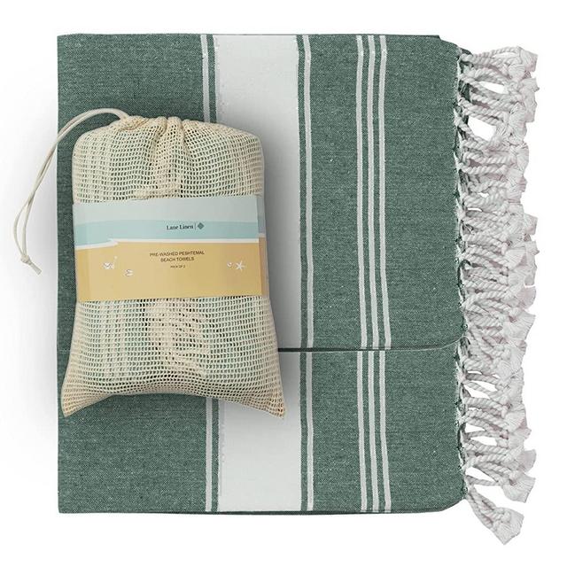 100% Cotton Beach Towel with Beach Bag, 2 Piece Beach Towels Oversized, 39"x71", Pool Towel, Oversized Beach Towel, Absorbent Extra Large Beach Towel, Quick Dry Sand Towel, Travel towel - Hunter Green