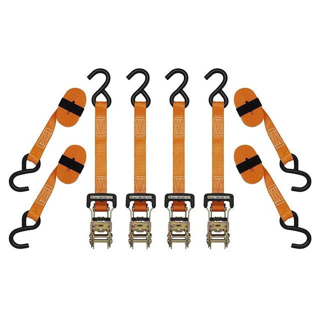 SmartStraps 10-Foot Ratchet Straps (4pk) – 3,000 lbs Break Strength – 1,000 lbs Safe Work Load Haul Heavier Loads Like Motorcycles, Boats and Large Appliances – Heavy-Duty Padded Tie-Downs