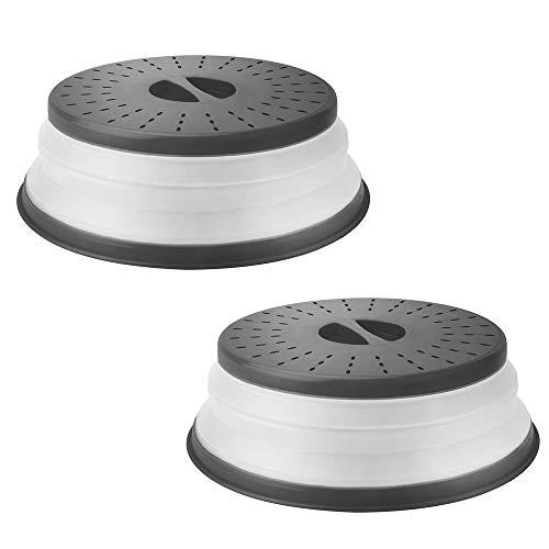 Collapsible Microwave Plate Cover for Food Microwave splatter guard,Dishwasher Safe,BPA Free,10.5 inch,grey