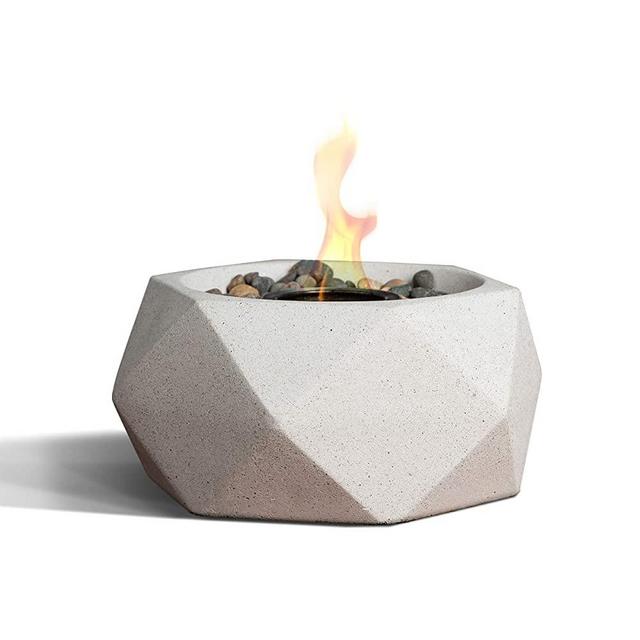 Terra Flame OD-TT-GEO-WHT-03 Table Top Fire Bowl, White
