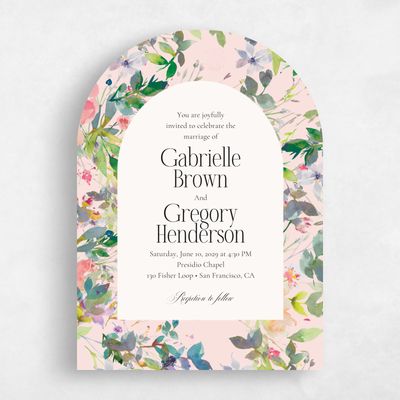 Blush, Pink Wedding Invitation - Addison Portrait