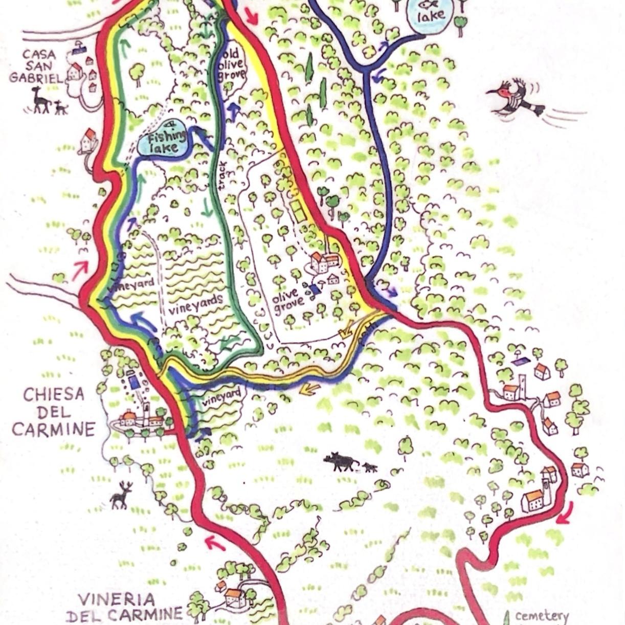 This is the map of the wonderful winery Vineria del Carmine. It’s very close to the villa!